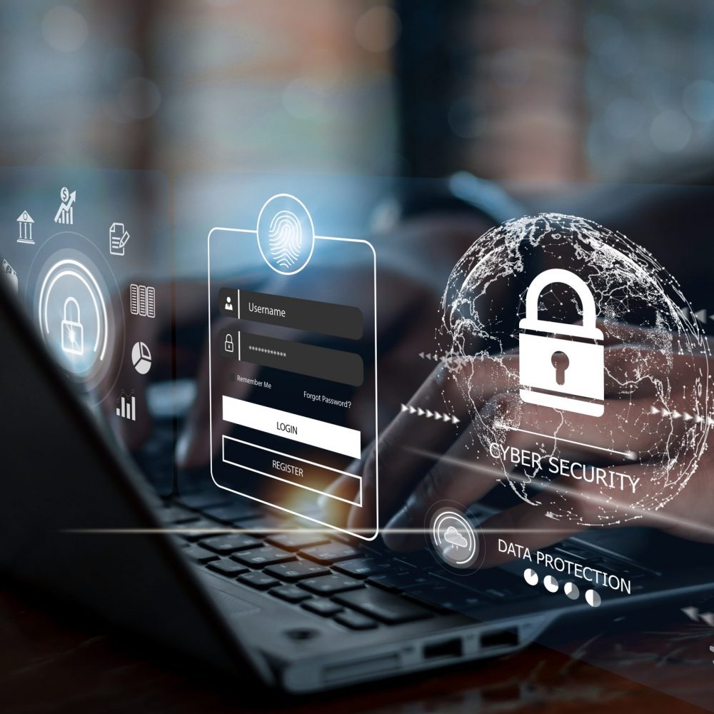 cyber security concept, Login, User, identification information security and encryption, secure Internet access, cybersecurity, secure access to user's personal information,
